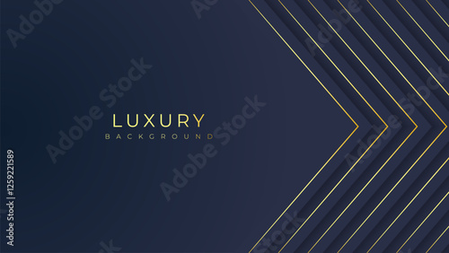 Dark blue and gold luxury line overlap layered abstract background, with lighting effect for branding and wallpaper