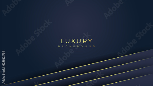 Dark blue and gold luxury line overlap layered abstract background, with lighting effect for branding and wallpaper