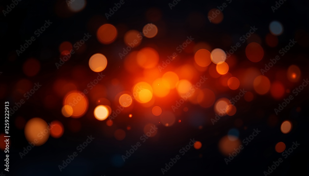 Obraz premium Abstract Orange Bokeh Light Background Texture with Warm Festive Glow