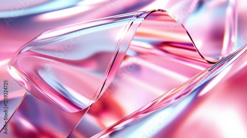 Abstract Colorful Transparent Waves in Soft Pastel Hues