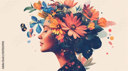 Artistic portrait representing inner peace and harmony with nature