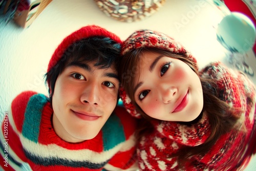 Valentine's day, lovers couple: stunning striking image of loving asian adult lovers. Sign of love and affection. Commercial marketing visual idea. Couple interaction. Romantic vibes.