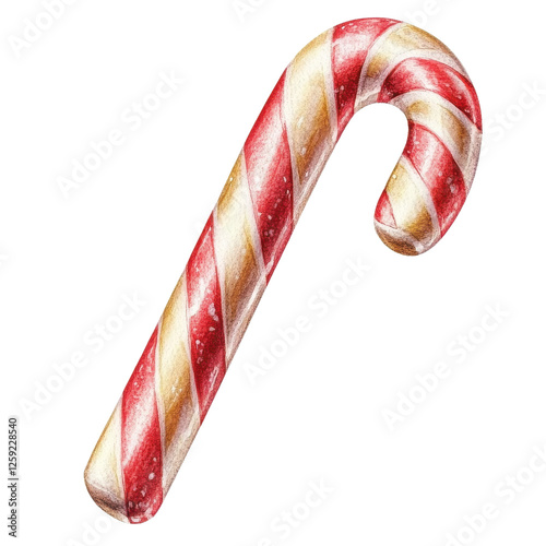 Delicious Candy Cane with Red and White Stripes Perfect for Holiday Celebrations