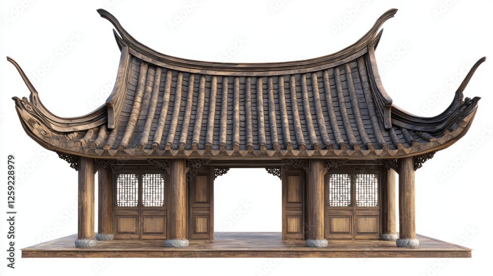 Traditional Eastern Architecture with Ornate Roof Design Elements Traditional Eastern Architecture with Ornate Roof Design Elements