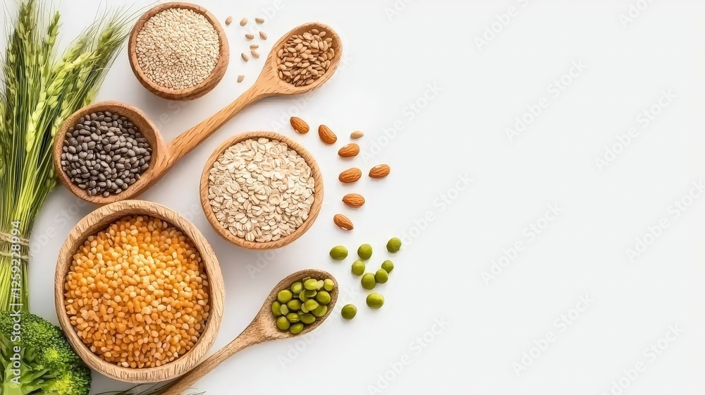healthy An Array of Colorful Grains Displayed in Rustic Wooden Spoons Evoking Warmth and Natural Beauty in a Culinary Context of Healthy Nutrition food healthy An Array of Colorful Grains Displayed in Rustic Wooden Spoons Evoking Warmth and Natural Beauty in a Culinary Context of Healthy Nutrition food