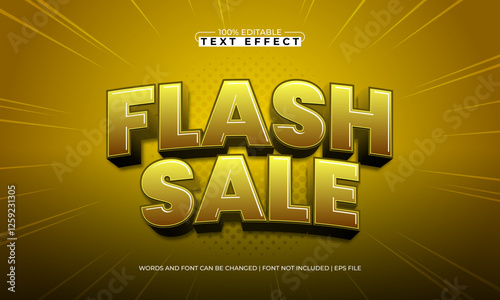 flash sale editable text effect with a sale and discount text style