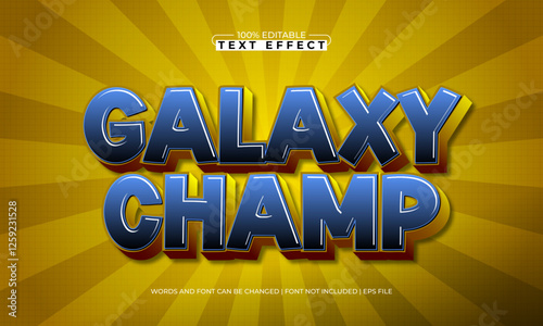 galaxy champ editable text effect with a star and game text style
