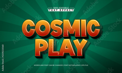 cosmic play editable text effect with a star and game text style