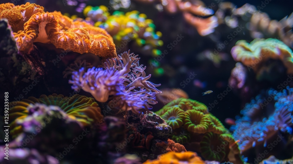 Fototapeta premium Vibrant Corals Thriving in Sunlit Shallow Waters