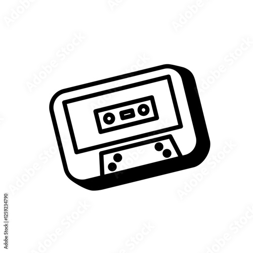 Mixtapes with vector line art, clip art, minimalist simple outline. Hand drawing retro design, vintage style illustration