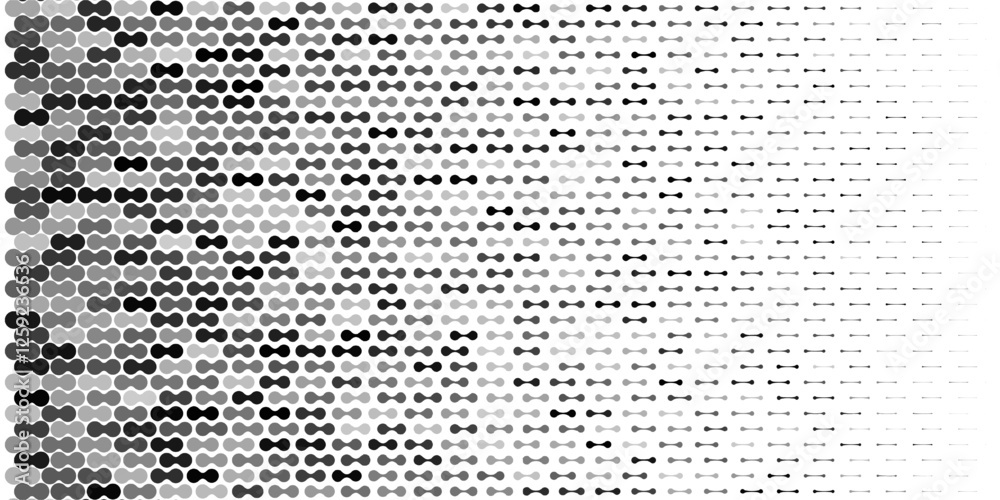 Metaball pattern background. Connected dots gradient vector matrix. Seamless ai noise gray frame. Circle fade, color transform technology. Abstract point liquid blob shape. Disappear digital raster Metaball pattern background. Connected dots gradient vector matrix. Seamless ai noise gray frame. Circle fade, color transform technology. Abstract point liquid blob shape. Disappear digital raster