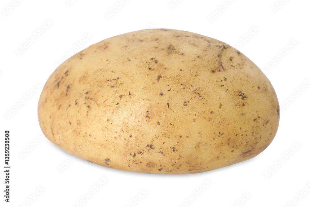 Fresh raw potato isolated on white, above view. Vegetable root Fresh raw potato isolated on white, above view. Vegetable root
