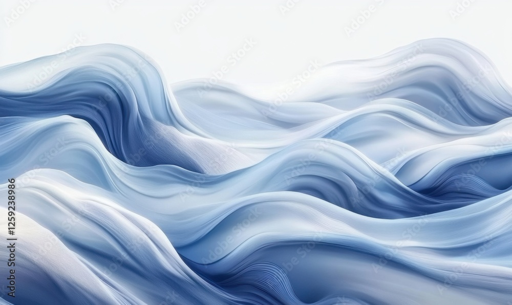 Fototapeta premium Abstract blue waves flowing, background gradient, design element, website banner