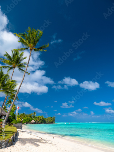 Matira beach shoreline at Bora Bora photo