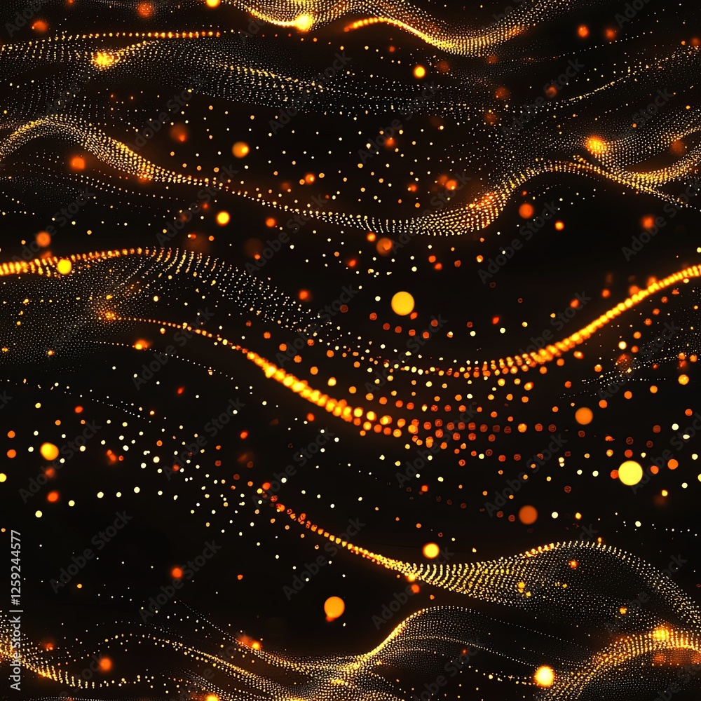 Fototapeta premium Golden Particles Seamless Pattern Texture