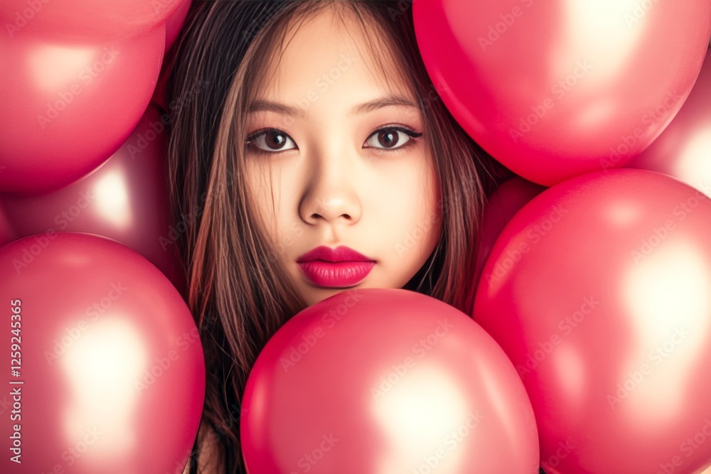 Remarkable striking image of attractive loving asian teenager girl - commercial creative. Valentine's day greeting from woman or for woman. Girl with red roses. Valentine's day girl. Remarkable striking image of attractive loving asian teenager girl - commercial creative. Valentine's day greeting from woman or for woman. Girl with red roses. Valentine's day girl.