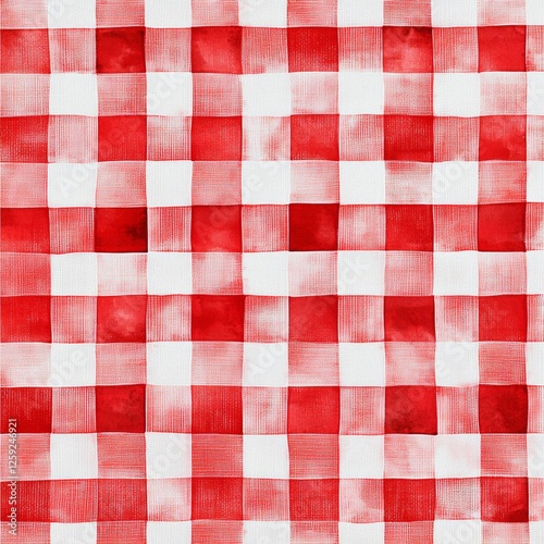 Red and white checkered tablecloth, abstract texture, background image