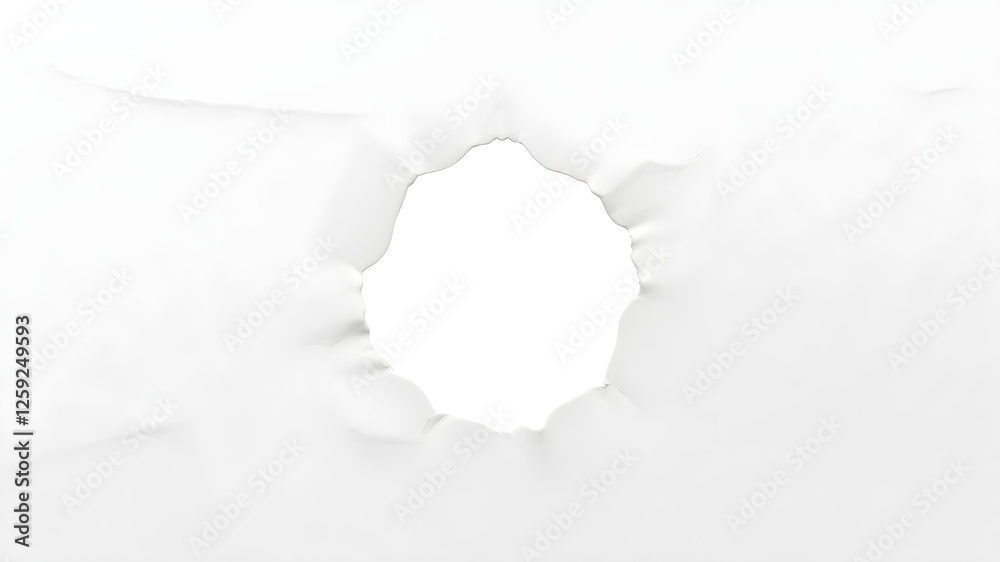 Obraz premium PNG Cricle hole in white paper background design abstract.