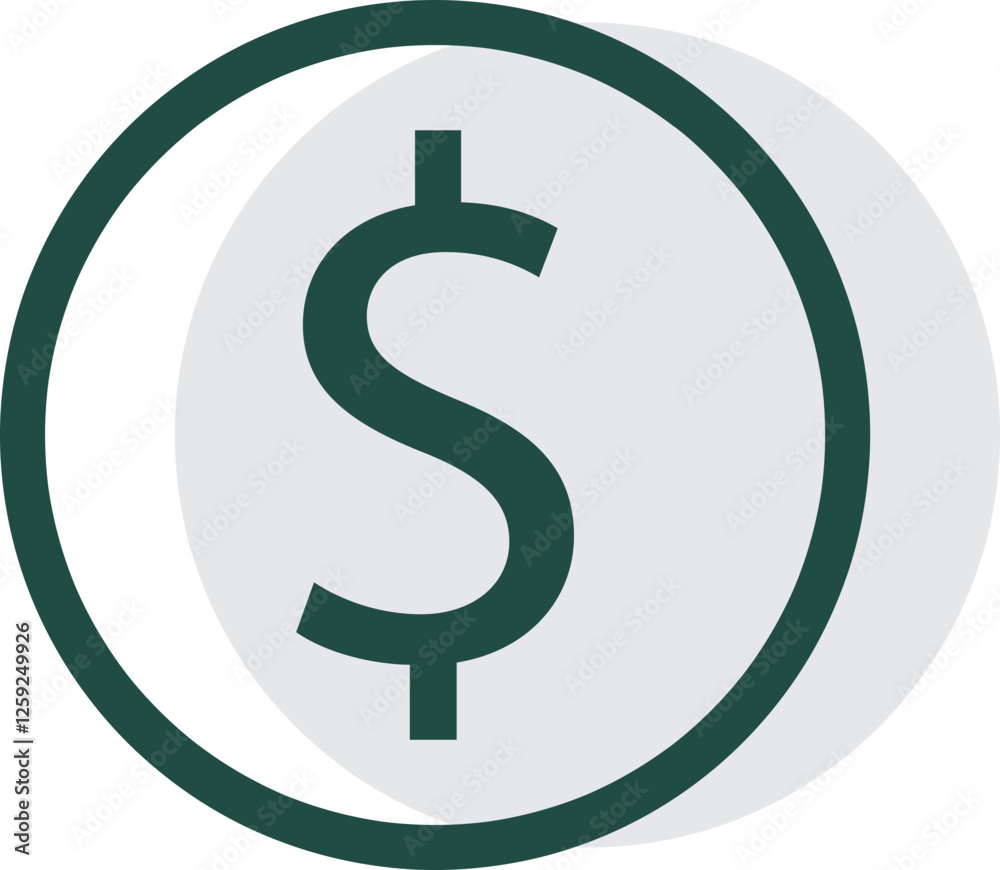 Minimalist Dollar Vector Dual Tone Icon Illustration Minimalist Dollar Vector Dual Tone Icon Illustration
