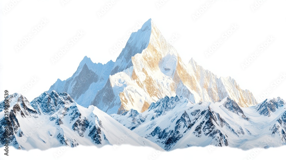 Obraz premium Snow-Covered Mountain Peak at Sunrise