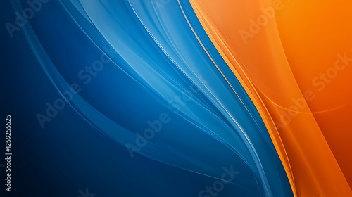  Blue and orang abstract background with a blue background