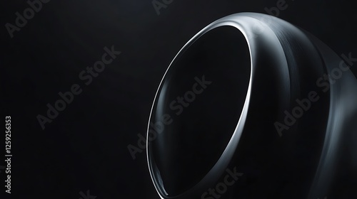 Dark metallic ring, abstract background, design element