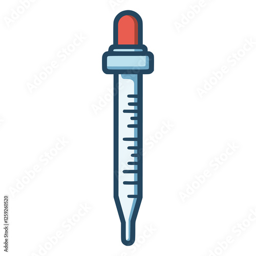 lab pipette eyedropper flat color vector illustration template design