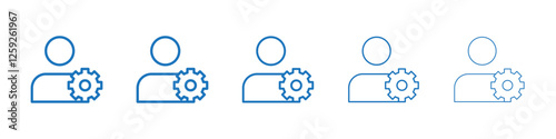 Account settings icon Symbol collection thin outline set