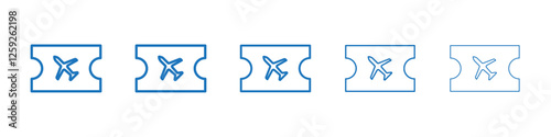 Airline ticket icon Symbol collection thin outline set