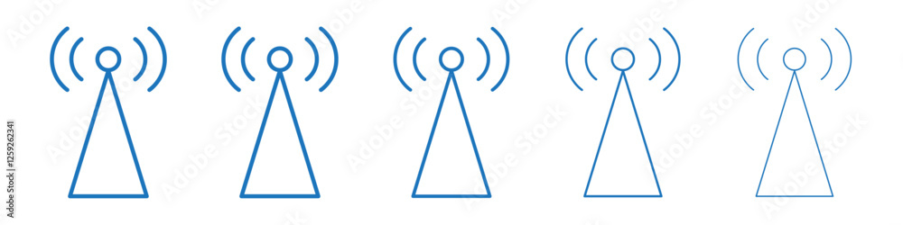 Antenna icon Symbol collection thin outline set