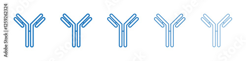 Antibody icon Symbol collection thin outline set