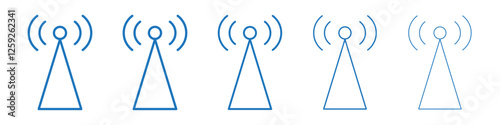 Antenna icon Symbol collection thin outline set