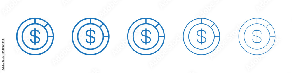 Asset allocation icon Symbol collection thin outline set Asset allocation icon Symbol collection thin outline set