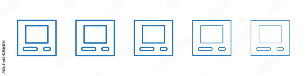 ATM icon Symbol collection thin outline set ATM icon Symbol collection thin outline set