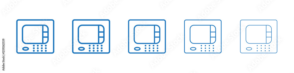 ATM icon Symbol collection thin outline set ATM icon Symbol collection thin outline set