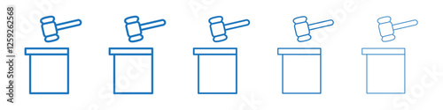 Auction icon Symbol collection thin outline set