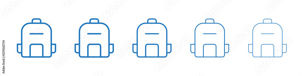 Backpack icon Symbol collection thin outline set Backpack icon Symbol collection thin outline set