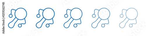 Baby rattle icon Symbol collection thin outline set