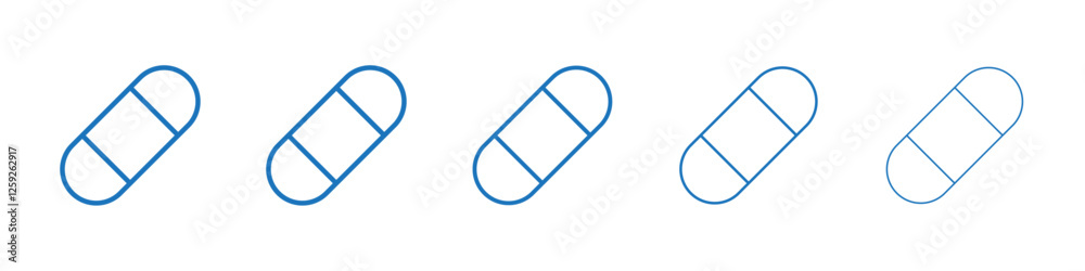 Band aid icon Symbol collection thin outline set Band aid icon Symbol collection thin outline set