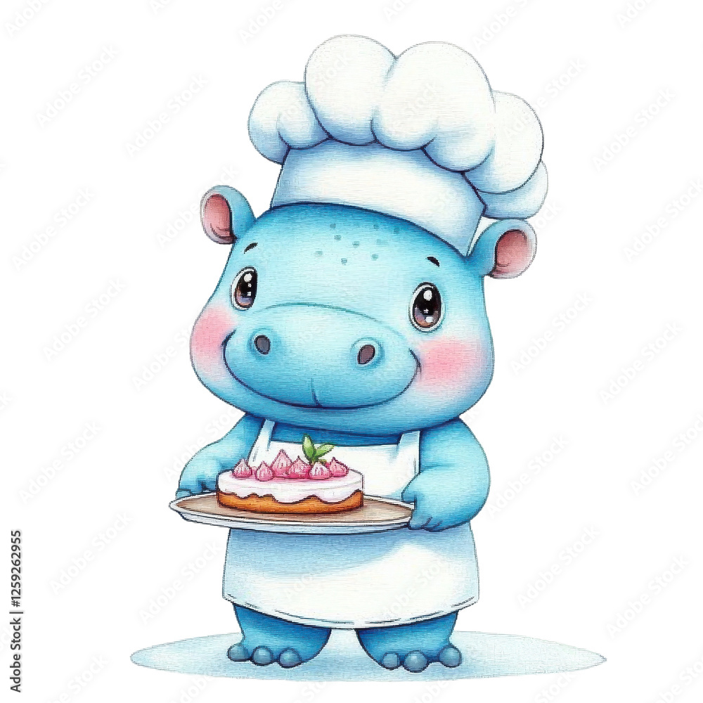 Naklejka premium cook with a cake 