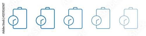 Battery life icon Symbol collection thin outline set