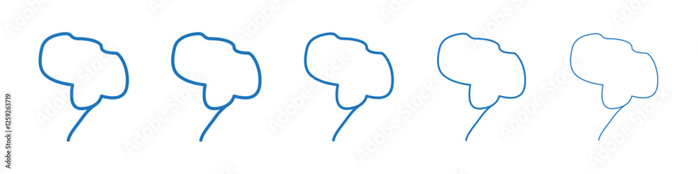 Brain icon Symbol collection thin outline set Brain icon Symbol collection thin outline set