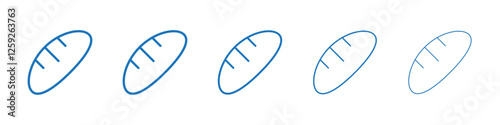 Bread loaf icon Symbol collection thin outline set