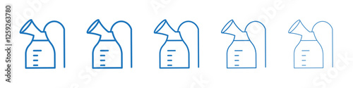 Breast pump icon Symbol collection thin outline set