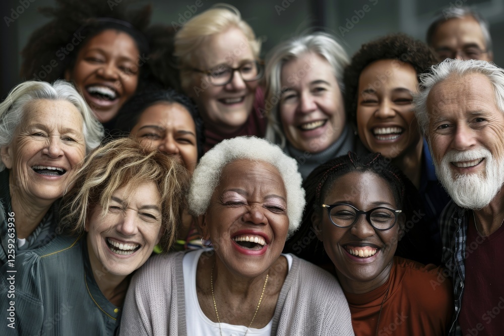 Group of diverse senior people smiling and having fun together in a portrait Group of diverse senior people smiling and having fun together in a portrait