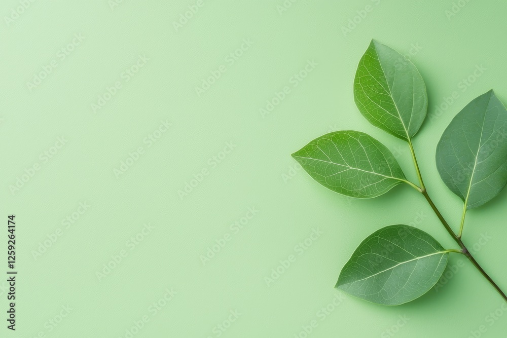 Fototapeta premium Natural greenery displaying fresh leaves minimalist setting high-quality image bright background close-up view for nature lovers