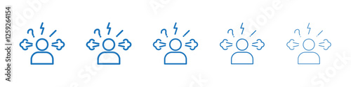 Burnout icon Symbol collection thin outline set