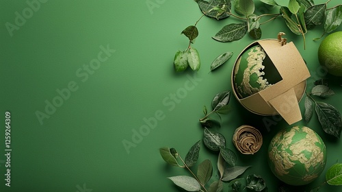 Sustainable living practices global environment conceptual art nature aerial view eco-consciousness