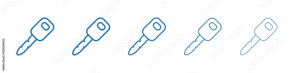 Car Key icon Symbol collection thin outline set Car Key icon Symbol collection thin outline set