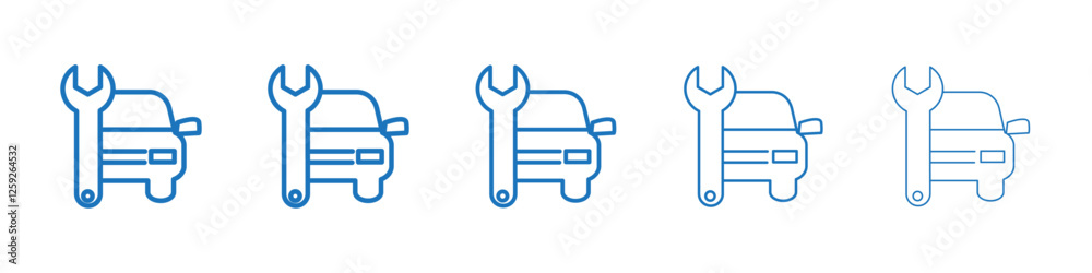 Car repair icon Symbol collection thin outline set Car repair icon Symbol collection thin outline set
